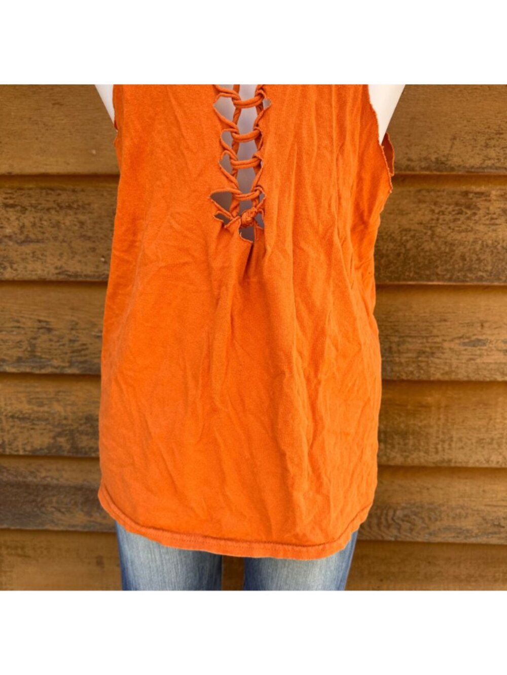Vintage Arizona Graphic Tank Top With Braided Back In Orange - Picture 8 of 8
